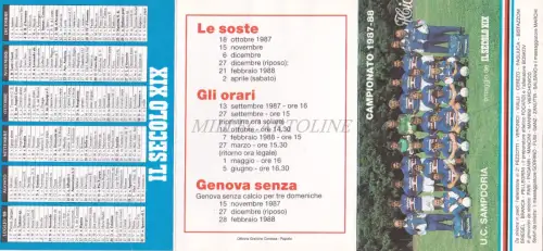 SAMPDORIA - Meisterschaft 1987 - 1988, Das 19. Jahrhundert, Kalender Sport Fußball