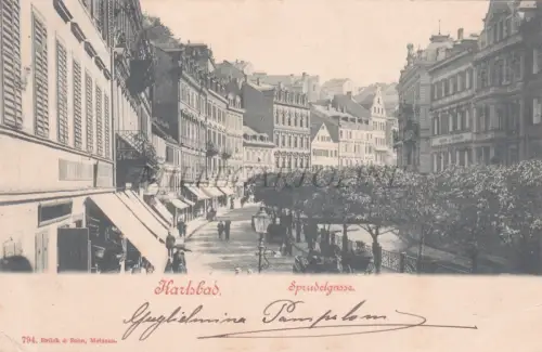 TSCHECHIEN - Karlsbad, Karlsbad, Sprudelgasse, Postkarte