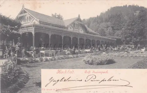 TSCHECHIEN - Karlsbad, Karlsbad, Café Kaiserpark, Postkarte 1901
