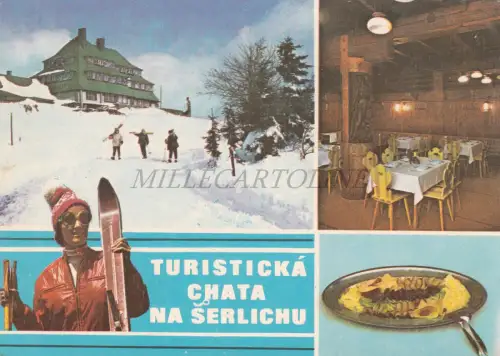 TSCHECHISCHE REPUBLIK - Destné, Turisticka Chata na Serlichu, Ski, Postkarte