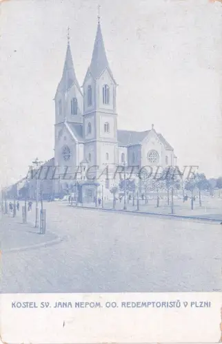 TSCHECHISCHE REPUBLIK - Pilsen, Kostel Sv. Jana Nepom., Postkarte