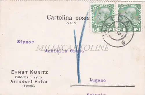 TSCHECHISCHE REPUBLIK - Novy Bor, Haida, Ernst Kunitz Glasfabrik, Postkarte 1910