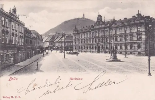 TSCHECHIEN - Most, Brüx, Marktplatz, Postkarte 1905