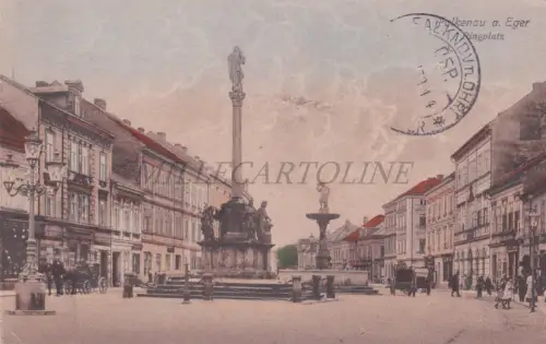 TSCHECHIEN - Sokolov, Falkenau a. Eger, Ringplatz, Postkarte