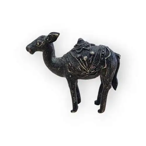 Handgearbeitete Miniatur Bronzefigur Kamel  4,2 x 5 cm