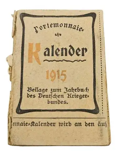 Portemonnaie Kalender 1915 Miniatur