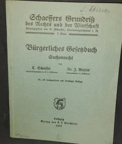 Bürgerliches Gesetzbuch - Sachenrecht