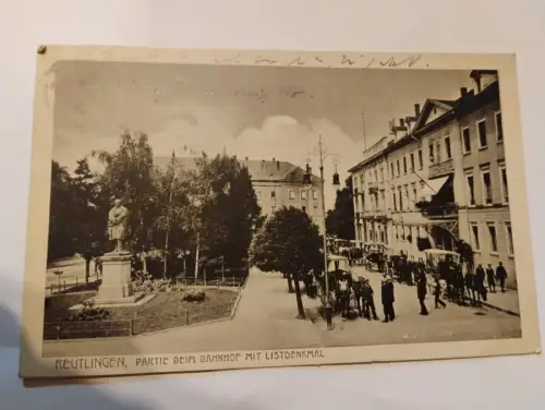 Reutlingen - Partie beim Bahnhof mit Listdenkmal Postkarte: