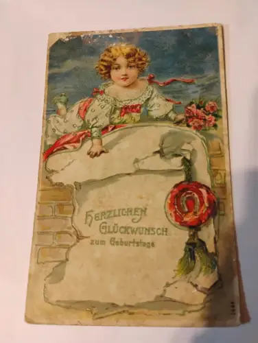 Herzlichen Glückwunsch zum Geburtstage Postkarte: