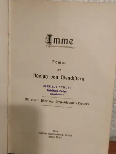 Imme Adolph von Wenckstern: