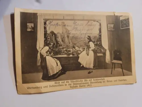 Blick auf die Schwäbische Alb und Lichtenstein - Feldpost Postkarte: