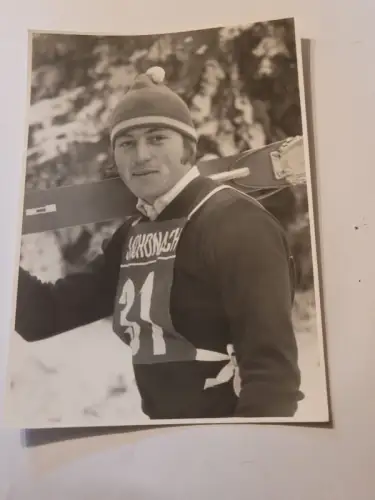 Ski Fahrer Postkarte: