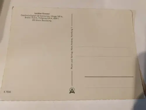 Leichte Kreuzer Postkarte: