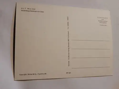 Alt Mainz - Gutenberg Denkmal und DOm Postkarte: