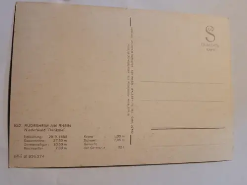 Niederwald Denkmal Postkarte: