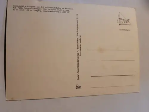 Motorschiff Stuttgart Postkarte: