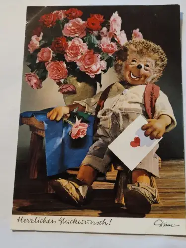 Mecki - Herzlichen Glückwunsch Postkarte: