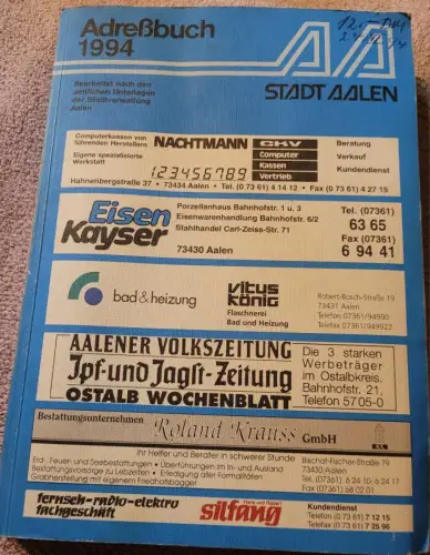 Stadt Aalen - Adressbuch 1994