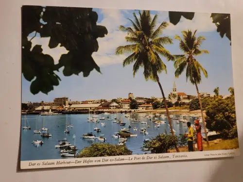Tanzania - Der Hafen von Dar Es-Salam Postkarte: