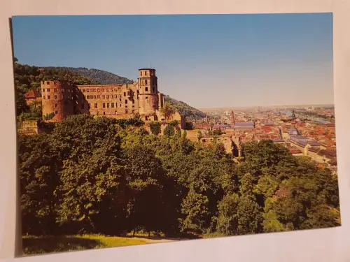 Heidelberg am Neckar - Blick auf Schloß und Stadt Postkarte: