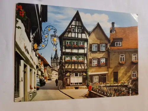 Bad Wimpfen am NECKAR - Salzgasse, Adlerbrunnen und Blauer Turm Postkarte: