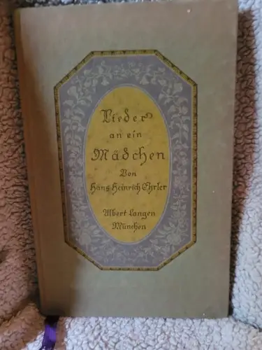Lieder an ein Mädchen Ehrler, Hans Heinrich: