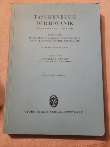 Taschenbuch der Botanik Mevius, Walter: