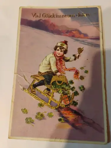 Viel Glück im Neuen Jahre Postkarte: