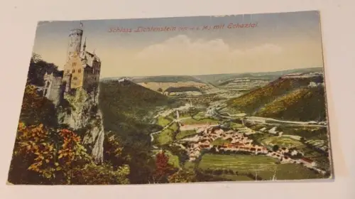 Schloss Lichtenstein mit Echaztal Postkarte: