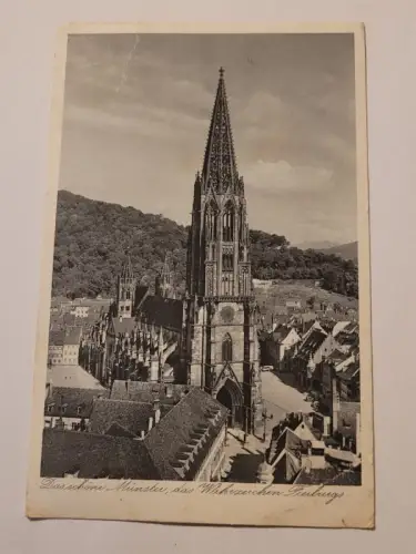 Das schöne Münster , das Wahrzeichen Freiburgs Postkarte: