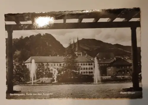 Bertesgoden Partie aus dem Kurgarten Postkarte: