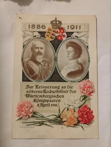 Zur Erinnerung an die silberne Hochzeitsfeier des Württembergischen Königspaares