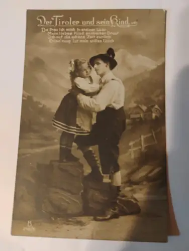 Der Tiroler und sein Kind Postkarte: