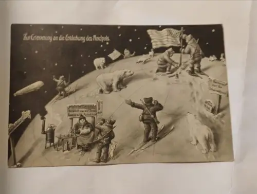 Zur Erinnerung an die Entdeckung des Nordpols Postkarte: