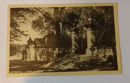 Ludwigsburg - Partie am schloß Postkarte: