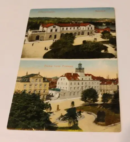 Göppingen - Bahnhof Partie am Postamt Postkarte: