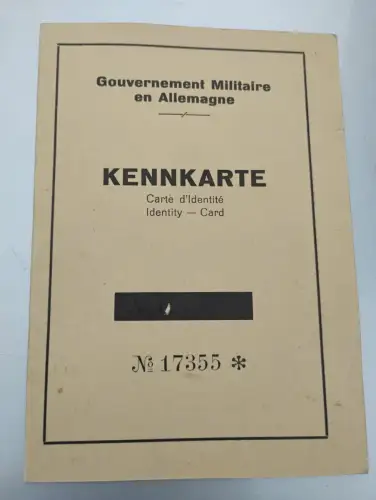 Kennkarte Gouvernement Militaire en Allemagne: