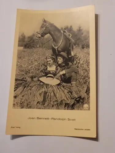 Joan Bennet - Randolph Scott Postkarte: