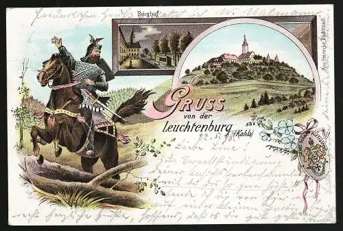 [Lithographie] Gruss von der Leuchtenburg (Kahla). 