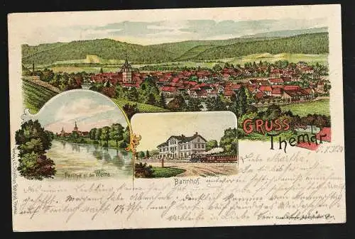 [Lithographie] Gruss aus Themar. 