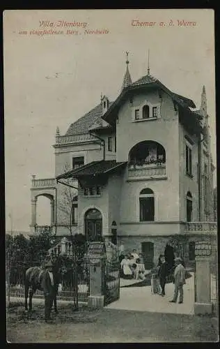 [Echtfotokarte schwarz/weiß] Themar a. d. Werra  Villa Iltenburg am eingefallenen Berg, Nordseite. 