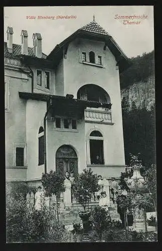 [Echtfotokarte schwarz/weiß] Sommerfrische Themar  Villa Iltenberg (Nordseite). 
