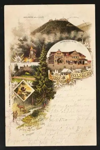 [Lithographie] Gruss vom Inselsberg. 