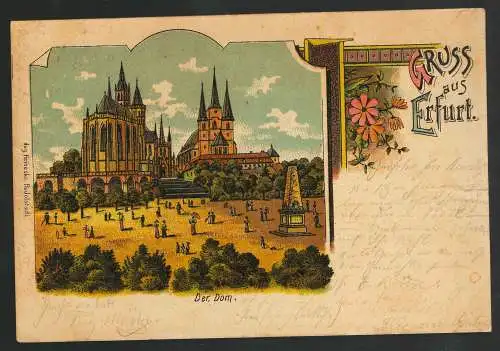 [Lithographie] Gruss aus Erfurt. 