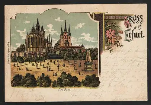 [Lithographie] Gruss aus Erfurt. 