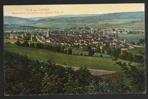 [Ansichtskarte] Gruss  aus Themar  Gesamtansicht vom gehegten Berg aus. 