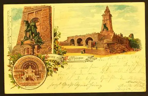 [Lithographie] Gruss vom Kyffhäuser. 