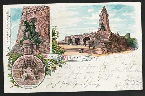 [Lithographie] Gruss vom Kyffhäuser. 