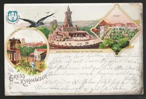 [Lithographie] Gruss vom Kyffhäuser. 