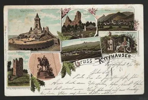[Lithographie] Gruss vom Kyffhäuser. 